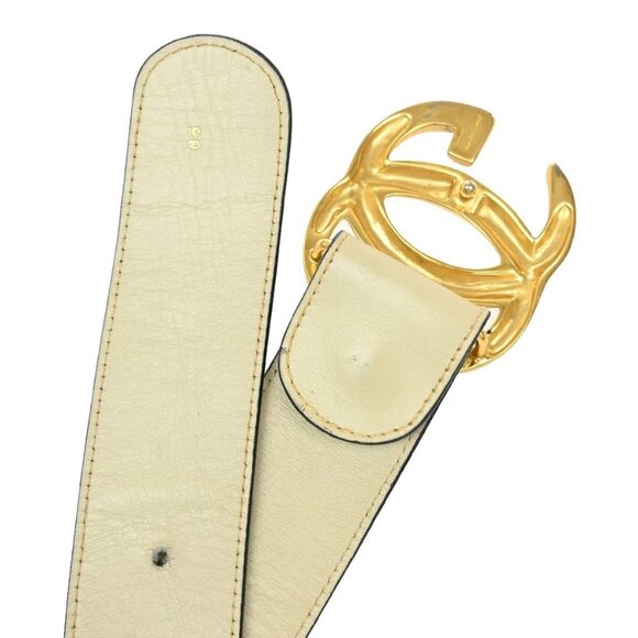 GUCCI GG Logo Interlocking Belt 65 Leather Beige GHW Made in Italy - Picture 6 of 14